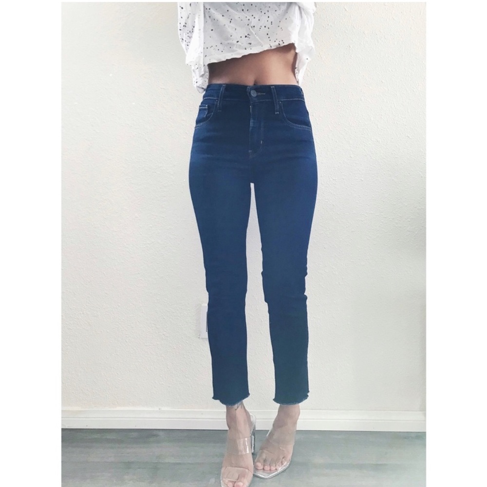 LEVIS | 721 Indigo Blue Mid Rise Skinny Cropped Jeans